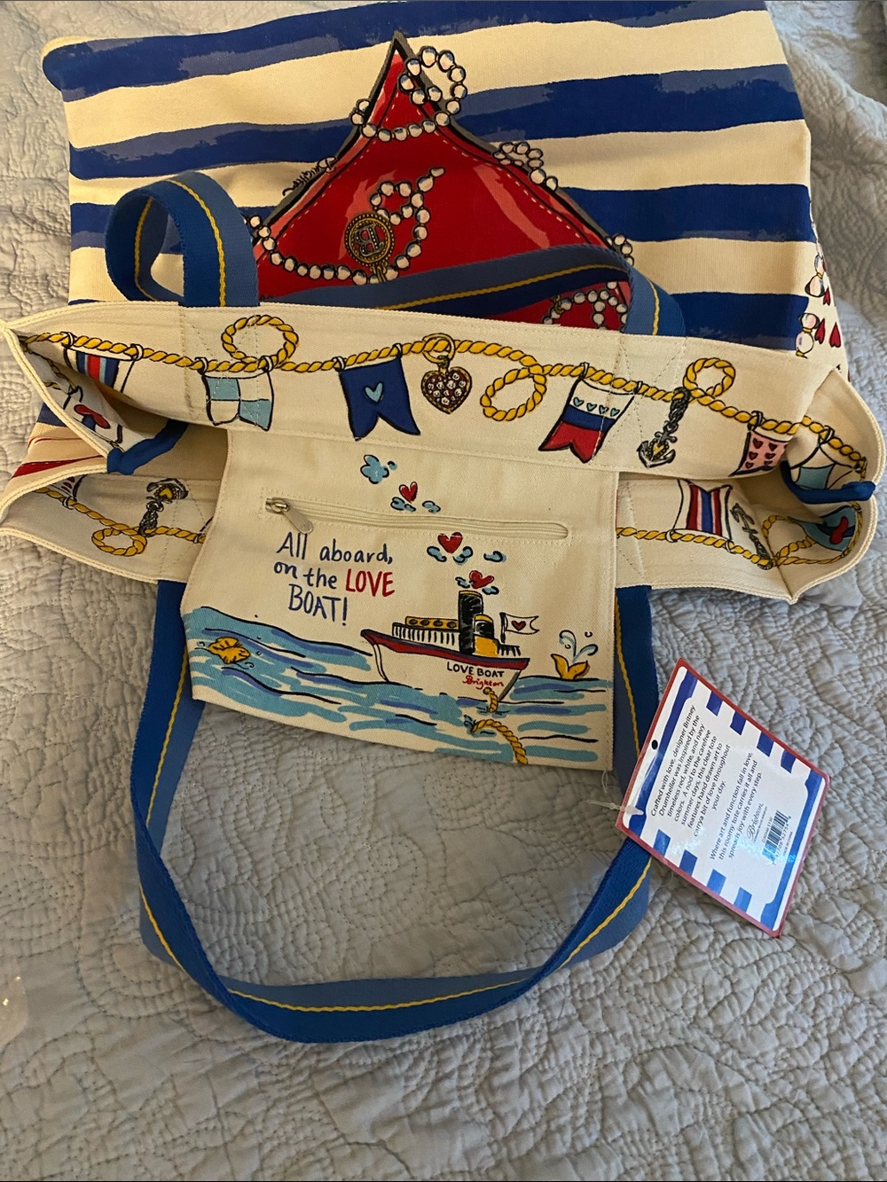 Brighton Patriotic Graphic Tote - Blue, White, Red Roomy tote carries it all - Picture 5 of 8